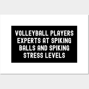 Volleyball players Experts at spiking balls and spiking stress levels Posters and Art